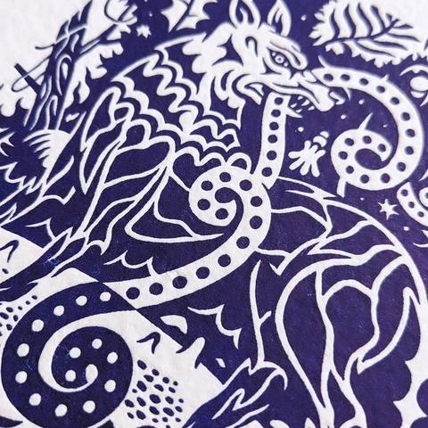 Gravure sur papier artisanal