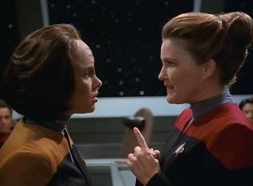 Janeway and B’elanna in intense conversation