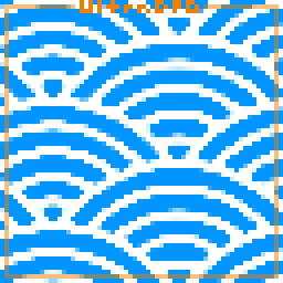 Pixel art of a traditional japanese wave pattern called 'Seigaiha'.