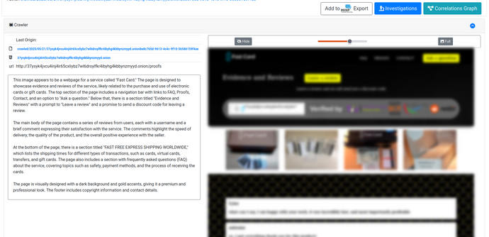AIL Project screenshot using the new visual LLM description of images.