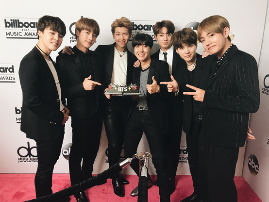 BTS Celebrating the 2017 Social Award at the Billboard Music Awards