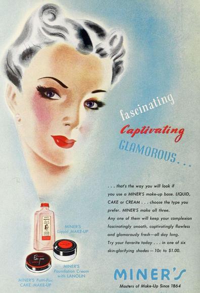 Fascinating, Captivating, Glamorous.....Miner's Make-Up 1943.