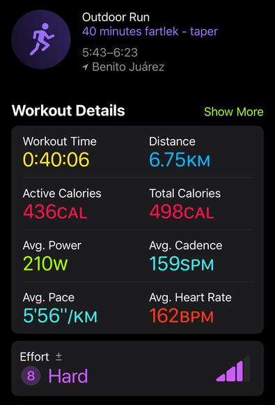 Apple Fitness screenshot showing my workout stats