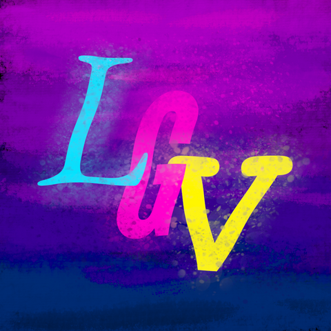 The profile picture of Libre Graphics Vienna. It contains the letters L, G, and V in cyan, magenta and yellow on a purple background.