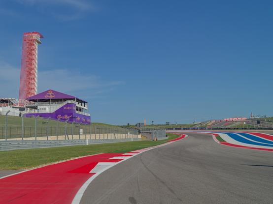 The view from the track walk with the Crown Royale tent on the side and the tower