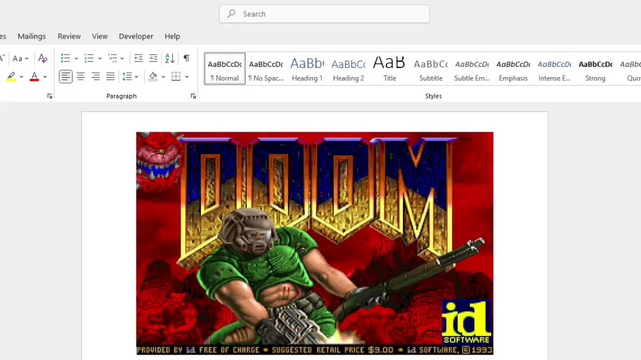 [ImageSource: Wojciech Graj]

The game seems to run quite smoothly. However, in the background, "Every game tick, doomgeneric.dll creates a bmp image containing the current frame and uses GetAsyncKeyState to read the keyboard state," notes Graj. Perhaps this is why the viewport is quite small [original 320 x 200 pixels?] — to keep the game responsive.

WordDoom gamers can use their arrow keys for movement, Control key for fire, Space key for use, and number keys 1-7 for weapon selection. Graj highlights that there is no sound in this game release.