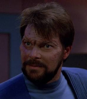 Riker with brow ridges that make him look alien