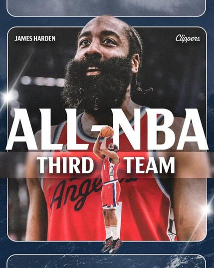James Harden makes All-NBA Third Team