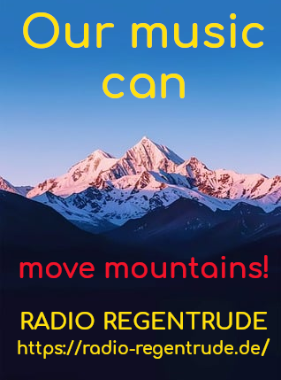 Poster saying "Our music can move mountains"