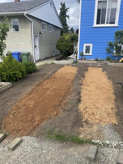The dirt filled most of the track where the rocks used to be.