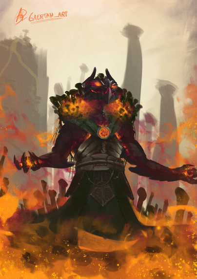 digital illustration of an anthropomorphic dragon(a dragonborn from dungeons and dragons) wearing druid clothing(a vest/robe) They are seen raising their arms while an orange ,spore-filled mist rises from below and around them. Fungi-like growths can be seen around the shoulders and neck emiting orange glow, as well as having said glow coming out of the palms of the hands, middle of the chest,eyes and mouth.
