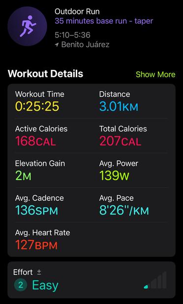 Apple Fitness screenshot showing my workout stats
