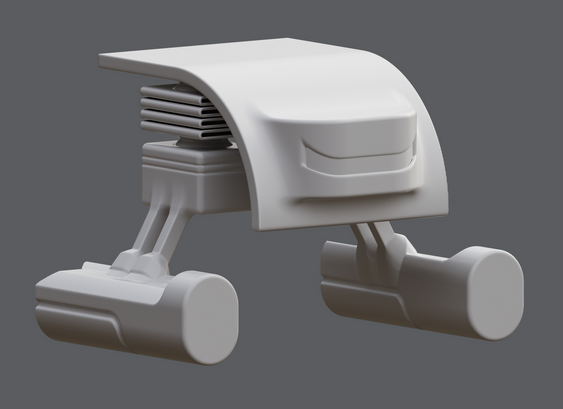 First phase of a 3D sci-fi war drone concept.