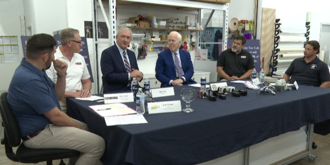 Senator John Cornyn meets with business owners in Waco, TX about the Trump tax cuts