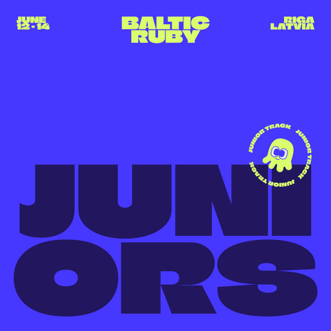 "Juniors" lettering on the branded Baltic Ruby background.
