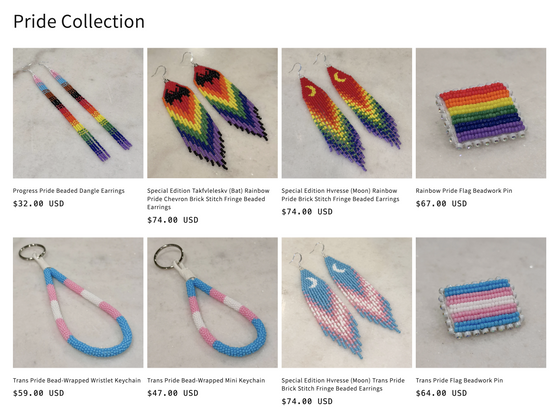 A selection of Cvkvlv.com Pride Mvskoke Native Beadwork
