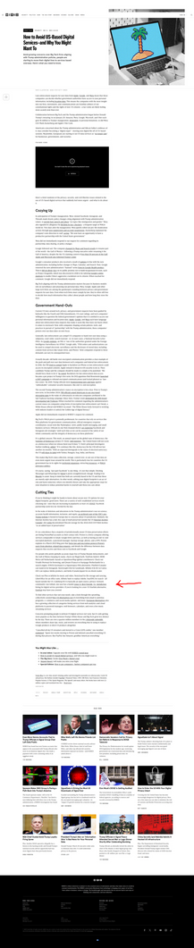 A screenshot of the website, where they talk about Linux-Is-Best and my list of digital services.