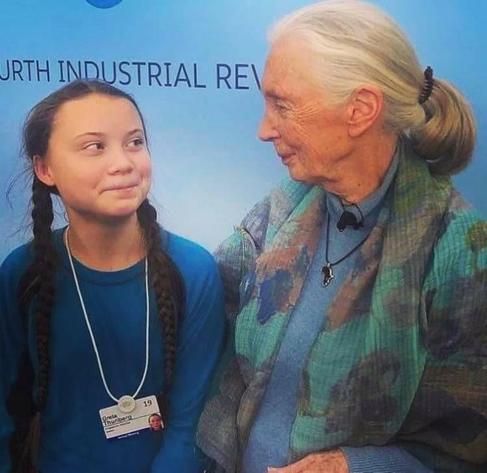 Ein "Augenblick" voller Liebe. Greta Thunberg und Jane Goodall