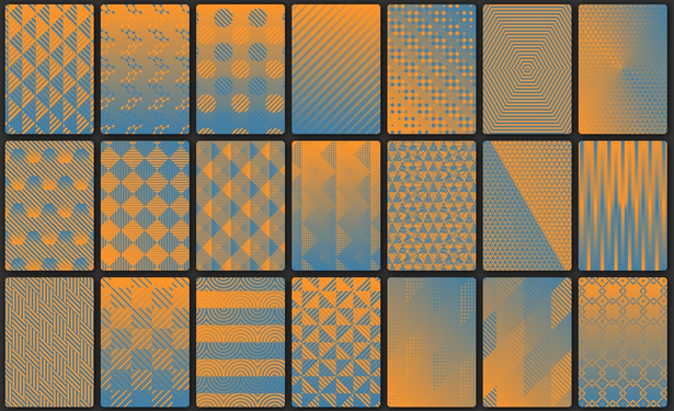 A bunch of cards, each with a different pattern.
