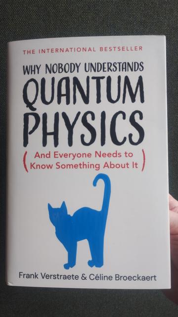 Cover to the science book, Why Nobody Understands Quantum Physics, with a cat, doubtless Schroedinger's, on the cover