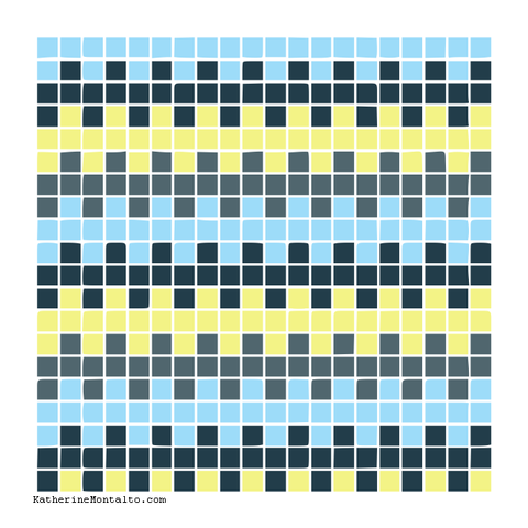 Abstract grid of multi-color squares