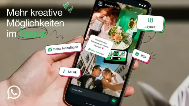WhatsApp lässt Nutzer sich bei der temporären Statusmeldung kreativ austoben