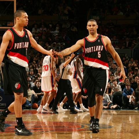 Blazers Legends Brandon Roy and Ime Udoka