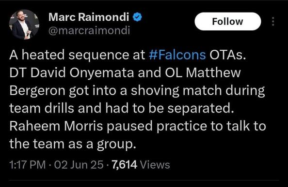 Bergeron and Onyemata get into a Minor Scuffle at OTAs