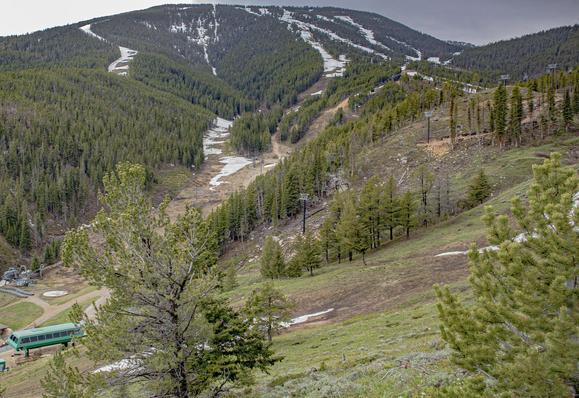 there is most of it. those big exposed N facing runs have a lot of artificial snow, without that, would melt earlier.