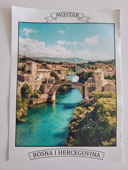 Carte postale de Mostar en Bosnie Herzégovine, avec son célèbre pont