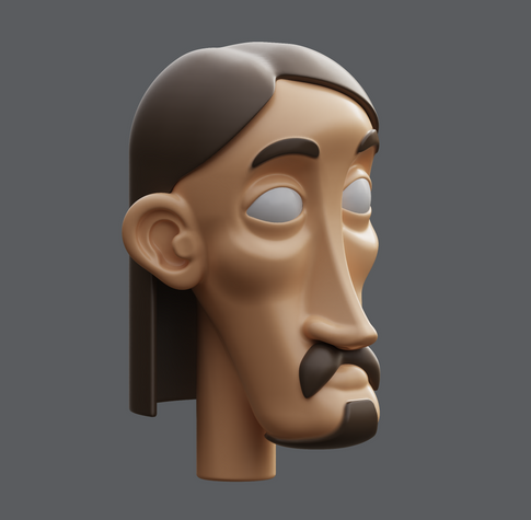 Progress impression of a stylized 3D head model in the SDF Modeler editor.