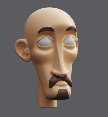 Progress impression of a stylized 3D head model in the SDF Modeler editor.