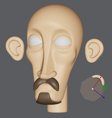 Progress impression of a stylized 3D head model in the SDF Modeler editor.