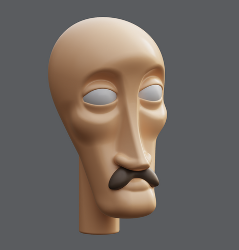 Progress impression of a stylized 3D head model in the SDF Modeler editor.