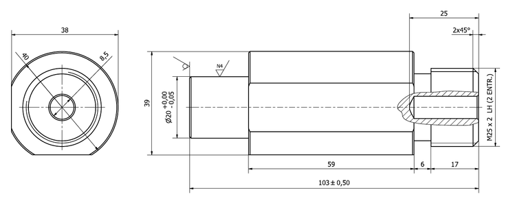 A lathe part proposed as exercise to become teacher in public schools
