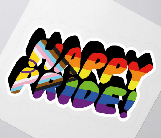 "Happy Pride!" sticker design