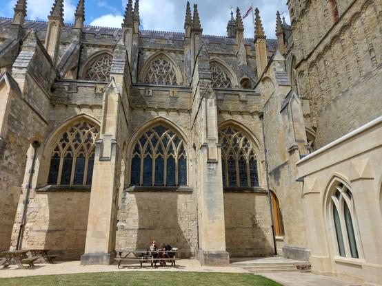 Flying buttresses of Exeter Cathedral.