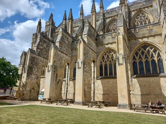 Flying buttresses of Exeter Cathedral.