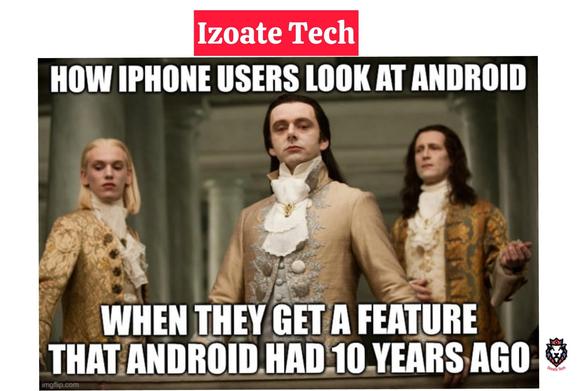 iPhone users finally get a feature Android had ages ago and act like they invented it. The audacity! 👑😏