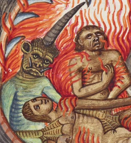 #Unicorn #devil. Livre de la Vigne nostre Seigneur, France c. 1450-1470. Bodleian Library, MS. Douce 134, fol. 87r.
#medieval #MedievalArt