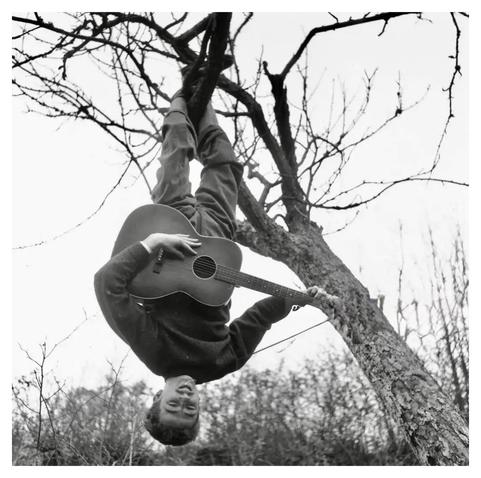 Mars 1960 : John Heighes, qui affirme détenir le record du monde de suspension par les pieds à un arbre pendant huit heures, gratte une guitare et chante une chanson qu’il a spécialement composée pour de telles occasions : « Je suis suspendu la tête en bas dans un pommier sauvage ». (Photo : Ivor Sheridan/BIPs/Getty Images)