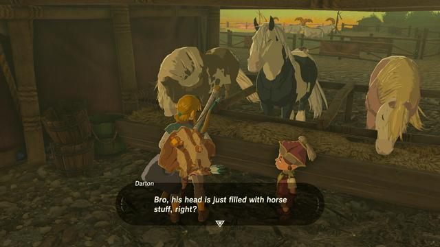 Screenshot with three horses and a lid telling me that my head is full of horse stuff.