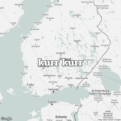 Map of Finland overlaid with "kurr kurr".
