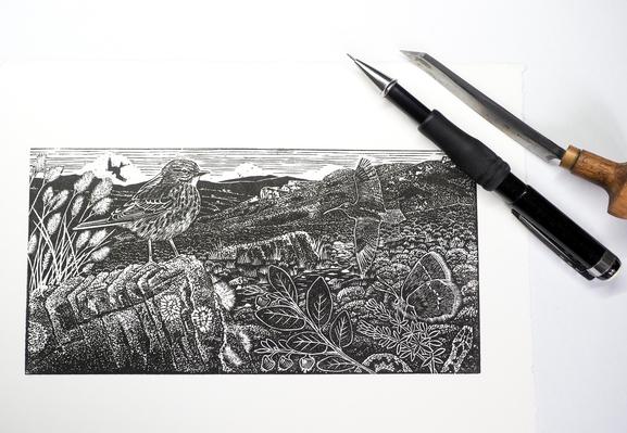 First test print off the block, in black ink.