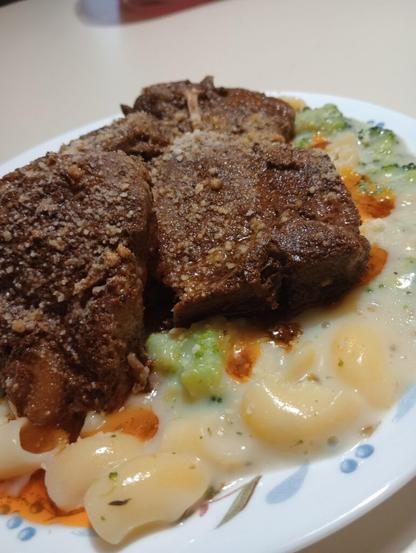 Lamb and [pasta]