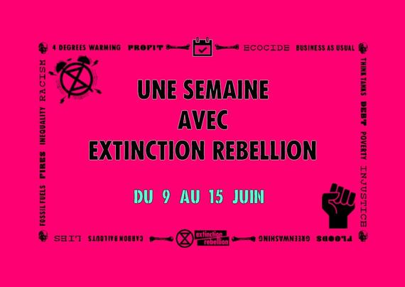 Agenda de la semaine avec Extinction Rebellion