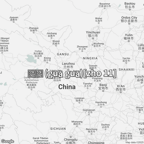 Map of China overlaid with "呱呱 (guā guā)[zho 11]".