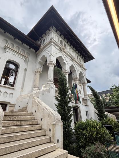 Decorative exterior of Hotel Boheme.