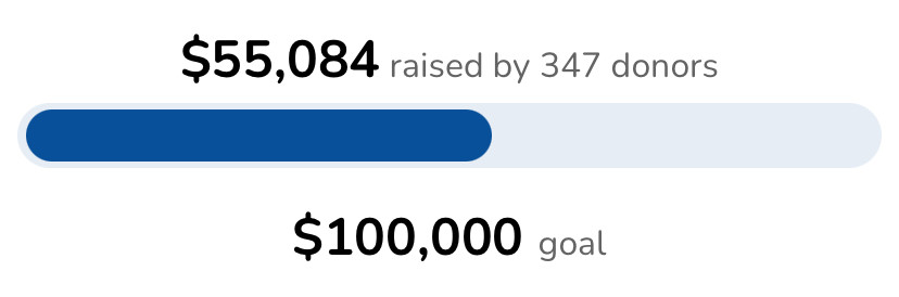 $55,084 raised by 347 donors
$100,000 goal