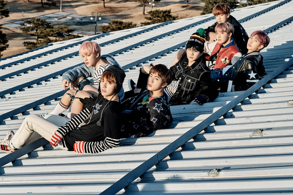 BTS on the roof - Spring Day Promo Photo